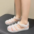 thumbnail image 4 of CYRBOKO Little Girls Jelly Sandals 2025, Soft Soled Beach Closed Toe Beach Flat Shoes White Size 10(Little Kids), 4 of 8