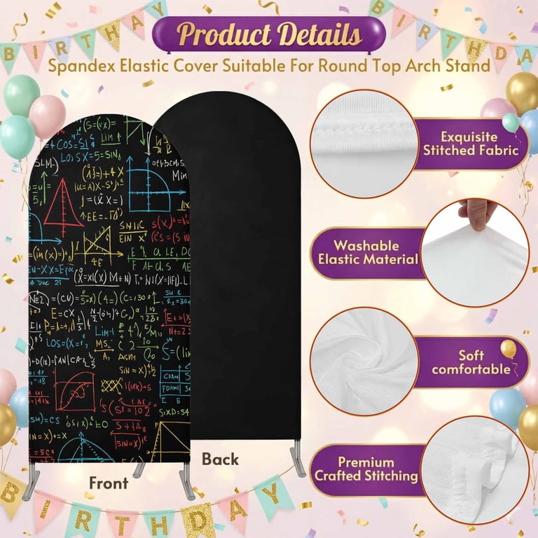 Maths Background Cartoon Pattern Cartoon Math Arch Backdrop Covers 7.2 FT, Abstract Number Chart Pattern ...