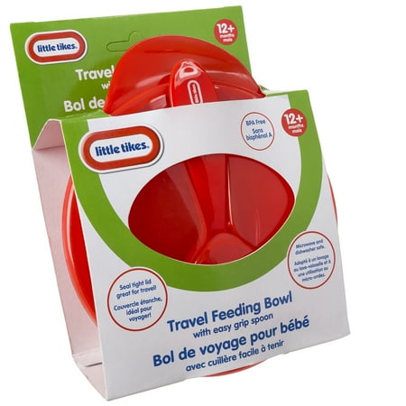 - Little Tikes Travel Feeding Bowl with Easy Grip Spoon - Seal Tight Lid for Ages 12 Months and Up - BPA Free - Red