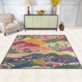 thumbnail image 2 of Yayeee Area Rugs for Living Room 6.7'x4.8' Non Slip Washable Bedroom Floor Carpet, Green Floral Wave, 2 of 5