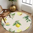 thumbnail image 2 of Summer Fruit 5FT Round Area Rugs for Living Room Watercolor Yellow Lemon Rustic Farmhouse Leaves Ultra-Thin Non-Slip Round Rugs Machine Washable Low Pile Circle Carpet for Bedroom Kitchen Nursery, 2 of 9