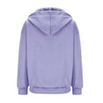 thumbnail image 5 of WNEGSTG Women's Hoodie Womens Casual Solid Long Sleeve Zipper Coat Pocket Sweatshirt Tops Purple, 5 of 5