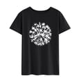 thumbnail image 4 of ManHanLi Women Dandelion Print Short Sleeve Round Neck T-Shirt, 4 of 7