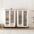 thumbnail image 2 of Abbey Armoire Bibliothèque Moderne de 32 Pouces en Érable et Blanc Cassé (4 Tablettes) - Ensemble de 2, 2 of 9