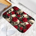 thumbnail image 6 of 1pc Skulls and Roses Absorbent Non-Slip Bathroom Thickened Flannel Rug Decor,Soft,Quick Drying,Suitable For Indoor/outdoor Use,Bathrooms,Bedrooms,Kitchens,Terrace,Laundry Rooms,16"x24", 6 of 9