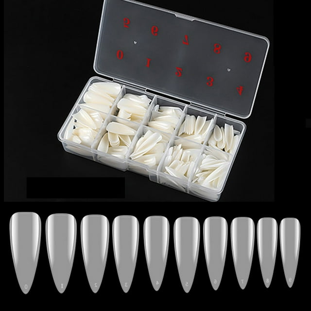 500 Uds puntas de uñas extensión rápida prensa en uñas postizas puntas manicura arte de uñas manicur TOMSHOO Blanco