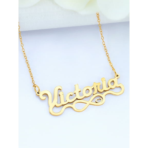 Personalized Script Name Necklace with Infinity on Tail