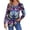 1 Purple Floral, variant on Fantaslook Long Sleeve Shirts for Women Fall Tops Dressy Casual Blouses Pleated V Neck Tunic Tops