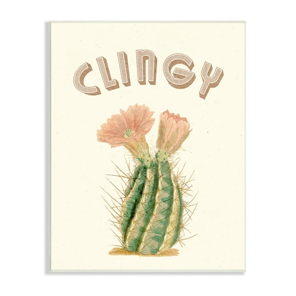 Stupell Industries Vintage Clingy Typography Prickly Floral Desert Cactus Botanical & Floral Painting Unframed Art Print Wall Art, 10 x 15