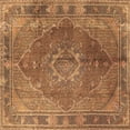 thumbnail image 1 of Ahgly Company Indoor Square Medallion Brown Traditional Area Rugs, 7' Square, 1 of 4