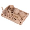 thumbnail image 2 of Juego de utensilios de cocina para niños, Mini tazas de tetera de madera, simulación de cocina, juguetes para juego de imitación, 2 of 8