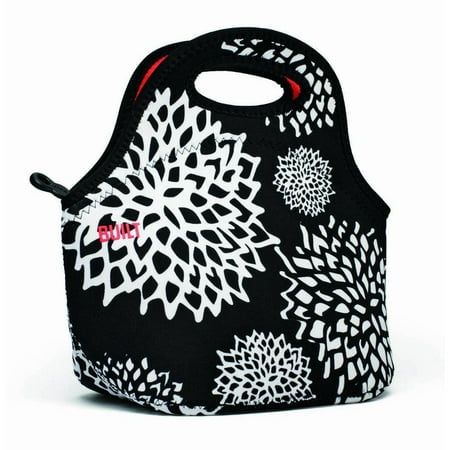 Built Ny Gourmet Getaway Neoprene Lunch Tote Bag Black White Reddahlia