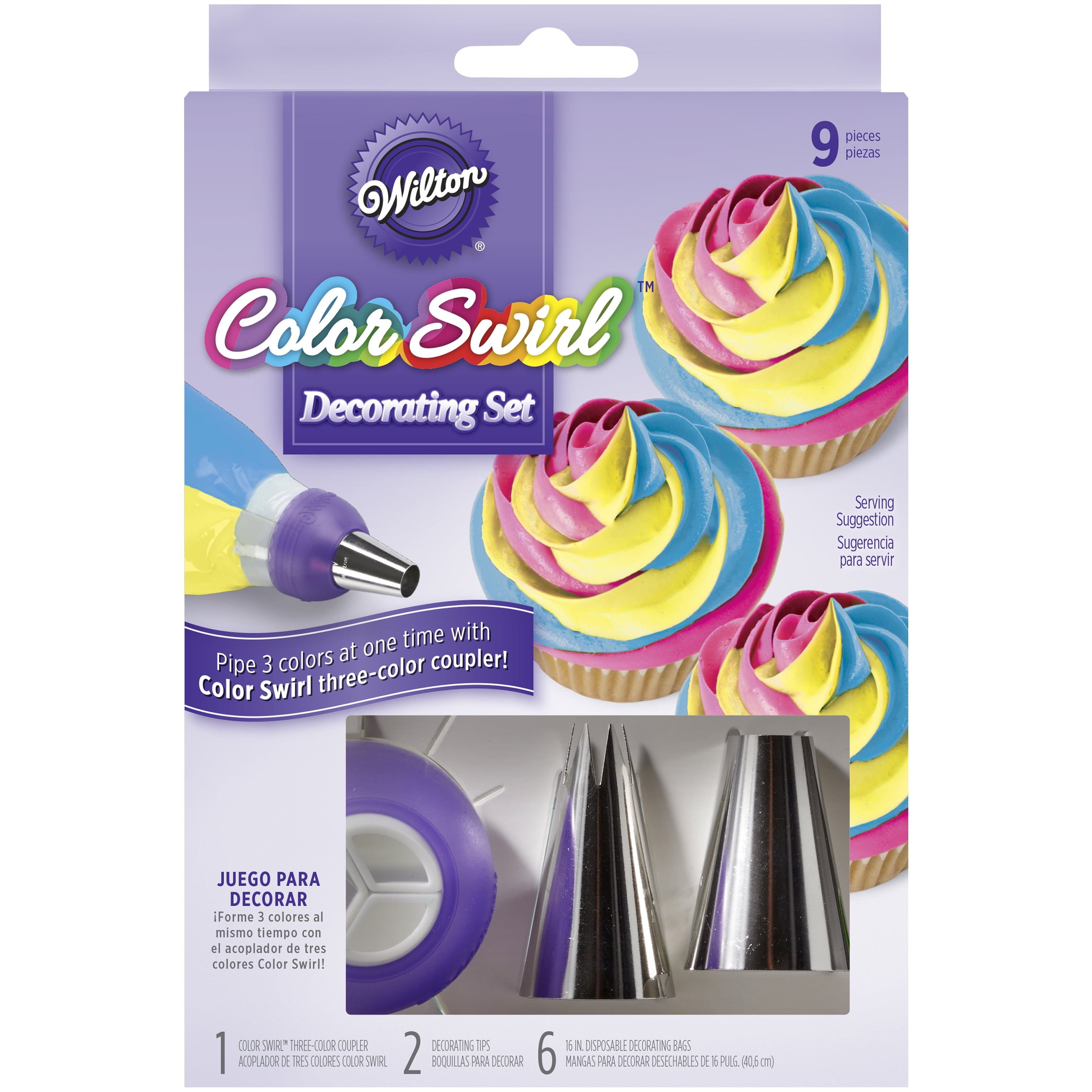 Wilton Color Swirl Cake Decorating Set 9 Piece Walmart