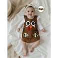 thumbnail image 4 of BemeyourBBs Baby Girl Thanksgiving Outfit Romper Turkey Dress  Headband 3 Pcs Set, 4 of 9