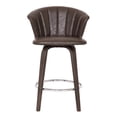 thumbnail image 2 of Armen Living Connie 26" Faux Leather Swivel Kitchen Barstool in Brown, 2 of 6