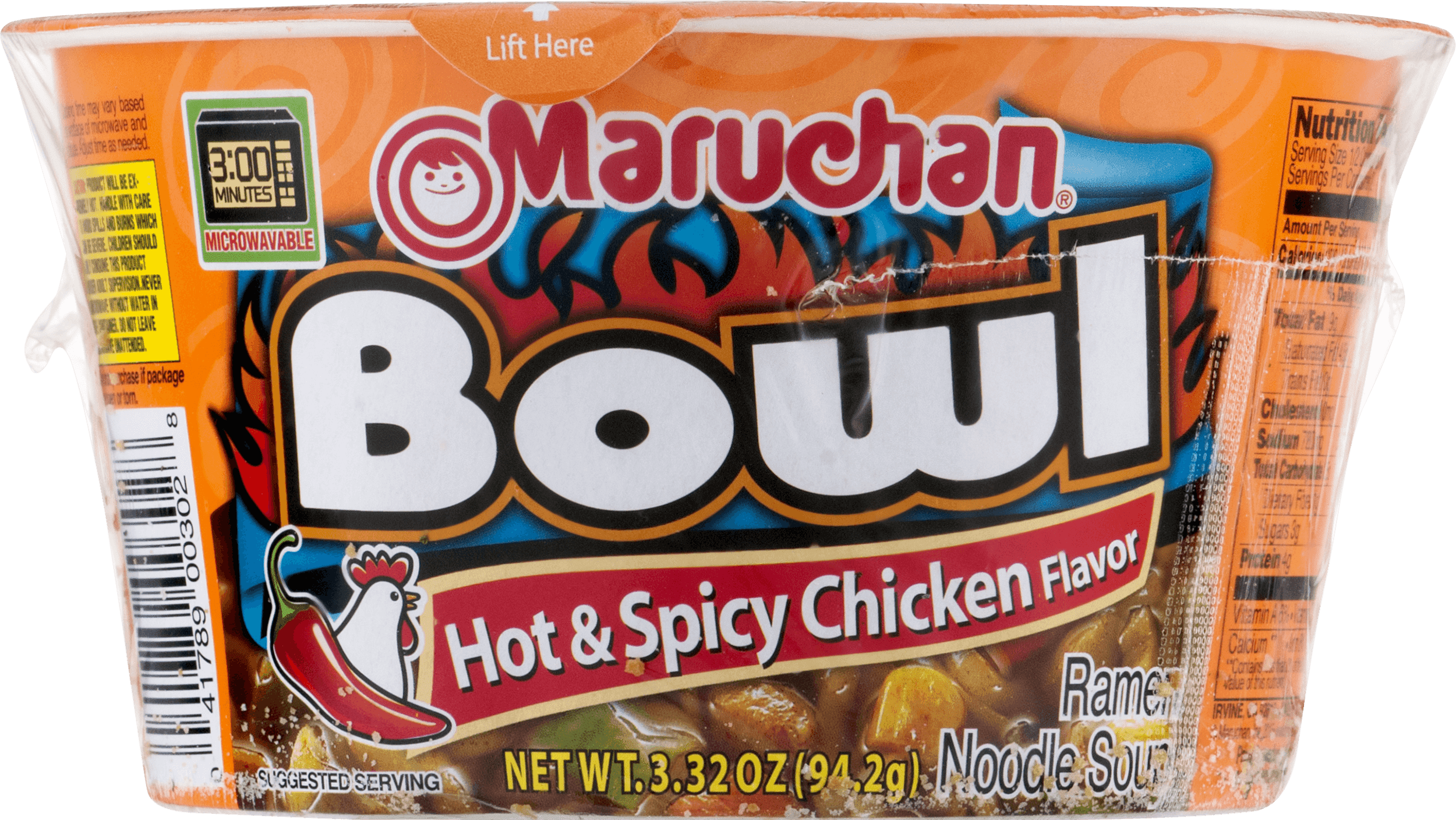 (6 Bowls) Maruchan Hot & Spicy Chicken Ramen, 3.32 oz