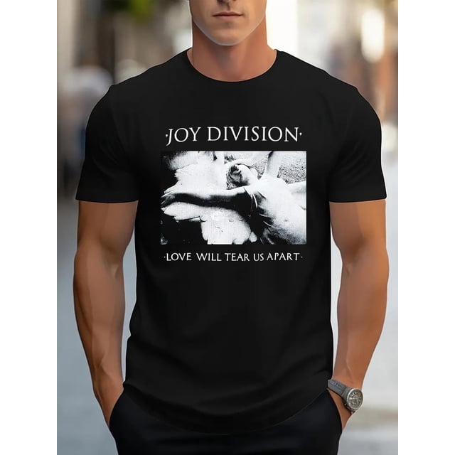 Camiseta gráfica de Joy Division para hombre, de punto de algodón, corte regular, cuello redondo, manga corta, informal, deportiva, con estampado "Love Will Tear Us Apart" para verano. Ideal para adul