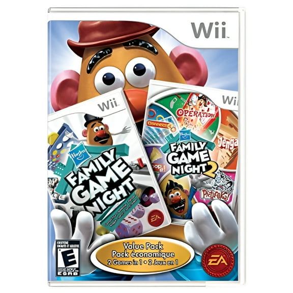 Pre-Owned Restored Hasbro Family Game Night 1 and 2 Bundle - Nintendo Wii