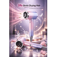 thumbnail image 7 of INNOTECH SC Ion Hair Dryer with Blue Light Moisturizing Technology, 3 Speed & Hot/Warm/Cold Settings, 360° Rotating Nozzle, Fast Dry Low Noise Hair Dryer- Gradient Purple Pink, 7 of 7