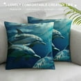 thumbnail image 3 of Awypu Cute Dolphins Print Throw Pillow Covers  Pillowcase Soft Durable Square Decorative Cushion Cover for Bed Sofa Bedroom, 3 of 5