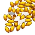 thumbnail image 1 of Unique Bargains 100 Pcs Acrylic Flat Back Rhinestones 7mm x 15mm Horse Eye Artificial Gemstone for Jewelry Making Yellow, 1 of 7