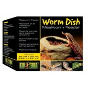 Exo-Terra Worm Dish Mealworm Feeder - (5"L x 5"W x 6.1"H) Pack of 2