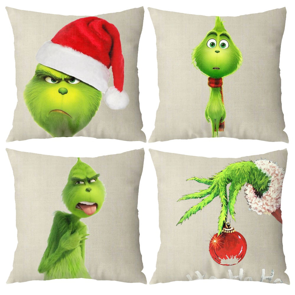 Grinch Christmas Cushion Cover Pillow Case Home Sofa Decor size 20" x 20" Insert 