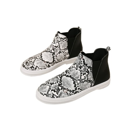 

Tenmix Women Breathable Casual Shoe Work Comfortable Round Toe Loafers Walking Lightweight Skate Shoes Snake Print 8