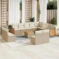 thumbnail image 1 of vidaXL 13 Piece Garden Sofa Set with Cushions Beige Poly Rattan, 1 of 5