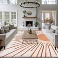 thumbnail image 4 of Rectangle Area Rug 5x8ft,Boho Sun Arch Orange Stripe Washable Carpet Non-Slip Runner Accent Rugs Indoor Floor Mat for Bedroom Living Room Decor,Abstract Lines Modern Art, 4 of 9