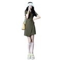thumbnail image 1 of Vestido ajustado de manga corta, vestido corto con media cremallera Vestido de manga corta Vestido de manga corta para mujer Claridad notable, 1 of 9