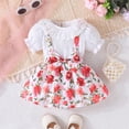 thumbnail image 2 of Bearichfupo 2024 Summer Puffy Sleeve + Printed Slip Dress Fashion Everything Casual Two Piece Set, Sizes 18-24 Months, 2 of 6