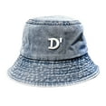 thumbnail image 5 of Mdesiwst Women Men Bucket Hat Round Flat Top Letter Hip Hop Decorative Sunscreen Windproof Deep Wide Brim Women Summer Hat Headwear, 5 of 7