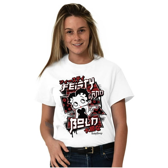 Kanji Betty Boop Feisty and Bold Women's Graphic T Shirt Tees Brisco Brands S