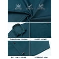 thumbnail image 6 of Mens Dress Shirts Short Sleeve Button Down Shirt Inner Contrast Formal Shirt Teal 2XL, 6 of 6