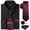 Black and Bungundy, variant on Solid Colors Mens Dress Shirt Matching Tie Set Formal Business Wedding Shirts Long Sleeve Button Down Casual White Pink 6PCS