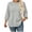 Gray, variant on Women's Plus Size Grid Waffle Knit Tunic Top, Crew Neck 3/4 Sleeve Curved Hem Relaxed Fit Casual Blouse