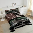 thumbnail image 3 of Vintage American Flag Bedding, Camo Aircraft Comforter Set Grunge Retro Stars And Stripes Bedding Sets, Airplane Army Force Theme Duvet Set With 1 Pillowcase, Black Green, 3 of 6