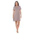 thumbnail image 3 of Taupe Dark 1X Plus Size Women's Short Sleeve Midi T-Shirt Dress, Casual Cute Loose Swing Tunic Dress, Trendy Spring Summer 2024, 3 of 6