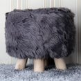 thumbnail image 3 of MesaSe Stool Slipcover Upholstered Padded Pouf Furry Cover Home Supplies Grey, 3 of 6