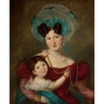 thumbnail image 2 of Jan Krzysztof Damel 20x24 Black Ornate Framed Double Matted Museum Art Print Titled: Portrait of Maria Anna Rawicz (1807-1887) with Her Son Jaś (circa 1834), 2 of 5