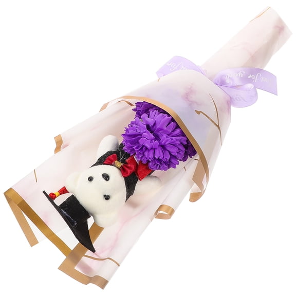 TEHAUX Chic Graduation Bear Bouquet Artificial Flowers for Decoration