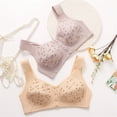 thumbnail image 5 of VISALY Women's Front Closure Wireless Bras Floral Print Bras Wireless Bras Breathable Bras Bras for Older Women Wireless Front Closure Bras for Seniors Comfy Bras Front Closure Bras Red 38, 5 of 9