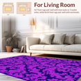 thumbnail image 2 of ODIKA 6'x9' Machine Washable Non-Slip Area Rug, Elegant Damask Swirl With Sophisticated Scrollwork High Traffic Rug, Purple, 252170, 2 of 7