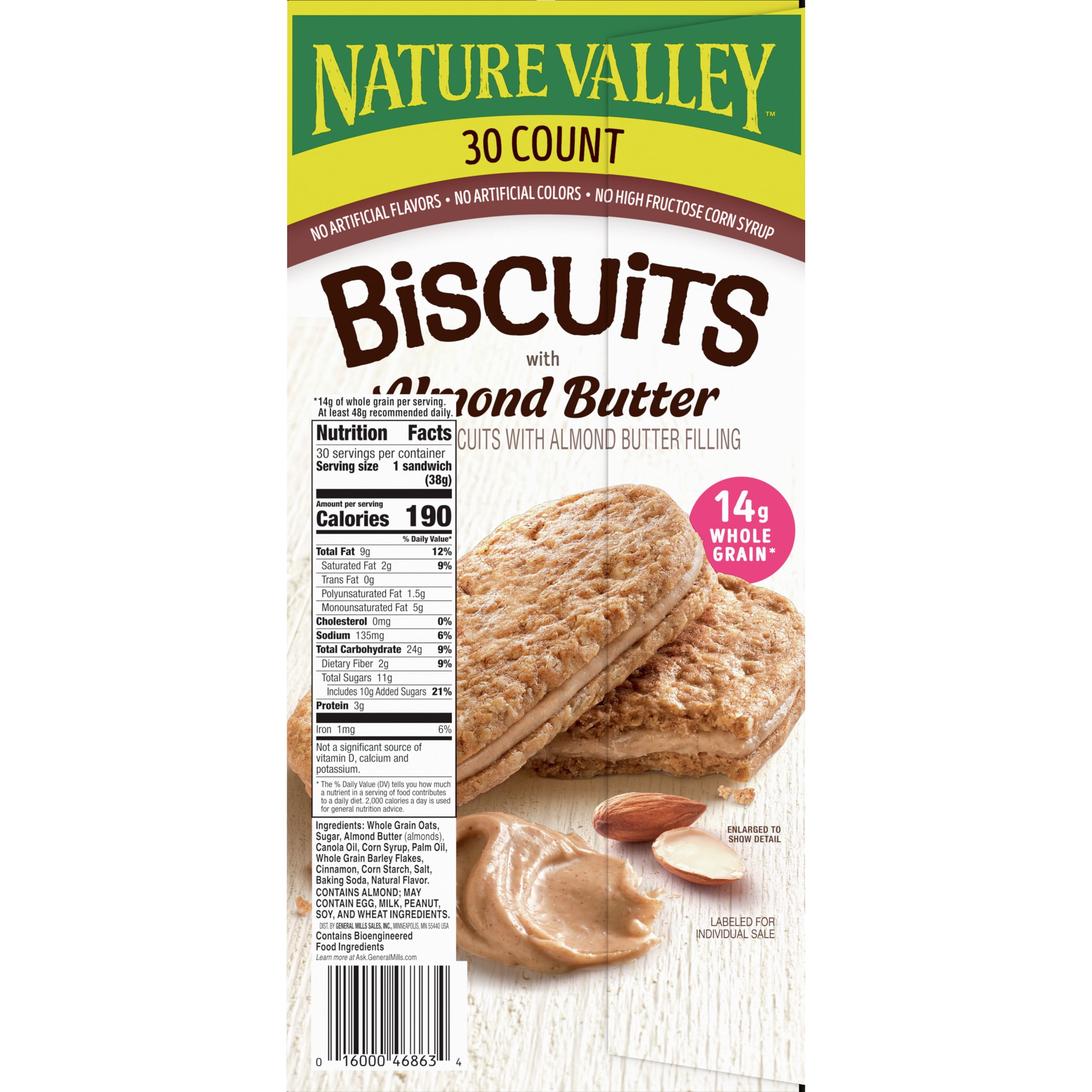 Nature Valley Biscuit Sandwiches, Cinnamon Almond Butter, 30 ct, 40.5 OZ