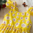 thumbnail image 5 of Girls Floral Dress Ruffle Sleeveless Dress Summer Dress Princess Dress Easter Dresses Sundress Skirt Fashion Outfit #Yellow 2-3 Years, 5 of 8