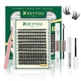 thumbnail image 1 of Kit de extensión de pestañas KEYYOULASH DIY, 144 unidades, 8-18 mm, con adhesivo y sello, 1 of 8