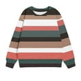 thumbnail image 3 of Girls Striped Sweatshirt Color Block Crew Neck Long Sleeve Shirt Casual Loose Pullover Tops Children's T-shirt Printed Round Neck Short Top Suitable For Boys And Girls Green 3 Years, 3 of 3