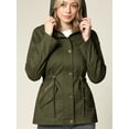 thumbnail image 3 of Made by Johnny Women's Pop of Color Anorak Parka Jacket M OLIVE, 3 of 6