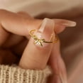 thumbnail image 6 of Bow Rings for Women Mother Daughter Friendship Knot Ring 925 Sterling Silver Dainty 14K Gold Plated Promise Rings for Her Birthday Graduation Gifts, 6 of 7